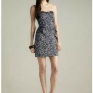 BCBGeneration Blue Animal Print Peplum Dress
